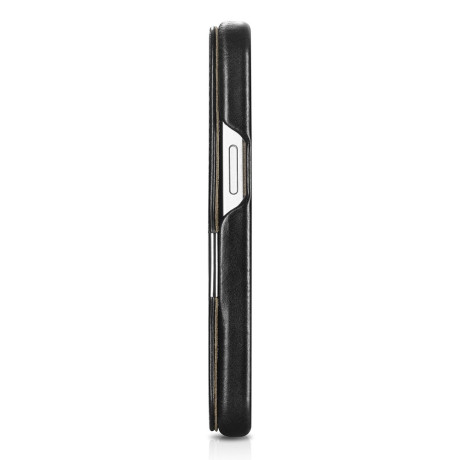 Шкіряний чохол-книжка iCarer Metal Clip Vintage для iPhone 13 mini - чорний