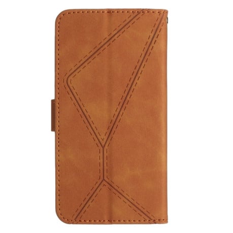 Чехол-книжка Stitching Embossed Leather на Samsung Galaxy S24+ 5G - коричневый