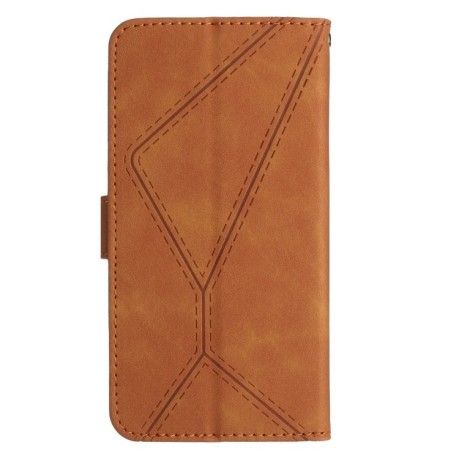 Чохол-книжка Stitching Embossed Leather на Samsung Galaxy S24 Ultra 5G - коричневий