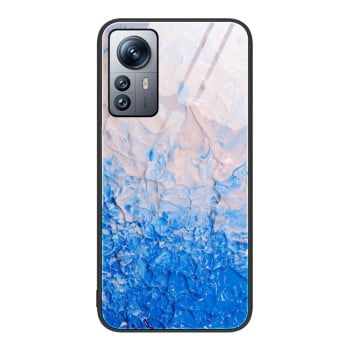 Протиударний скляний чохол Marble Pattern Glass на Xiaomi 12 Pro - Ocean Waves