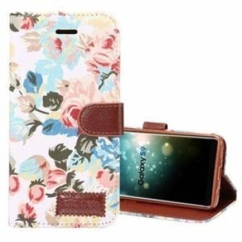 Шкіряний Чохол Книжка Flower Cloth Surface Samsung Galaxy S9/G960 білий