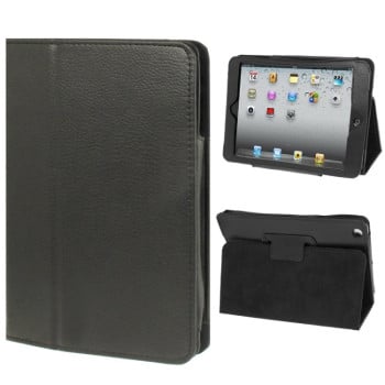 Чехол-книжка Litchi Texture 2-fold на iPad mini 1 / 2 / 3 - черный