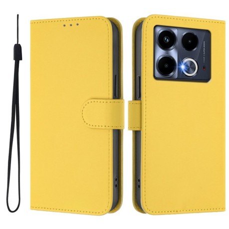 Чехол-книжка Skin Feel Solid Color Leather для Infinix Note 40 4G - желтый