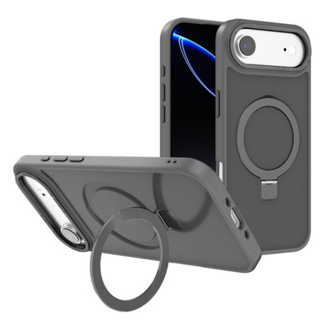 Противоударный чехол Kalebol Metal Lens Frame MagSafe Holder Frosted для iPhone Air - серый