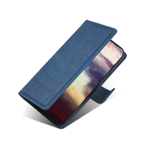 Чохол-книжка Skin Feel Crocodile Texture для OnePlus Nord 2T - синій