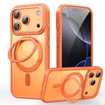 Чохол з підставкою 360 та MagSafe Magnetic Frosted на iPhone 17 Pro - помаранчевий