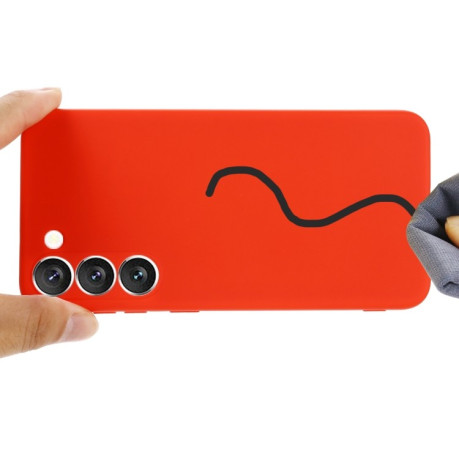 Силиконовый чехол Solid Color Liquid Silicone на Samsung Galaxy S23 5G - красный