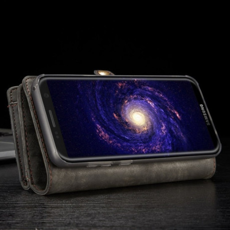 Шкіряний чохол-гаманець CaseMe на Samsung Galaxy S8+/G955 Crazy Horse Texcture Detachable-чорний