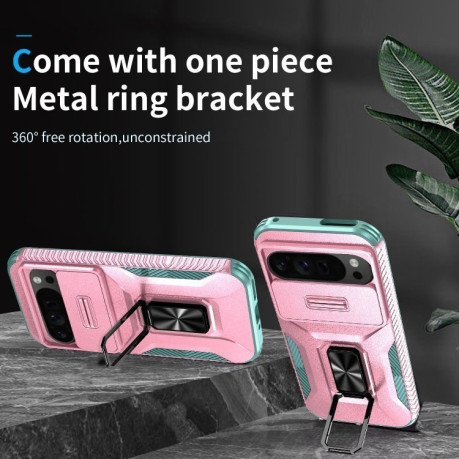 Протиударний чохол Sliding Camshield для Google Pixel 9 Pro XL - Pink + Grey Green