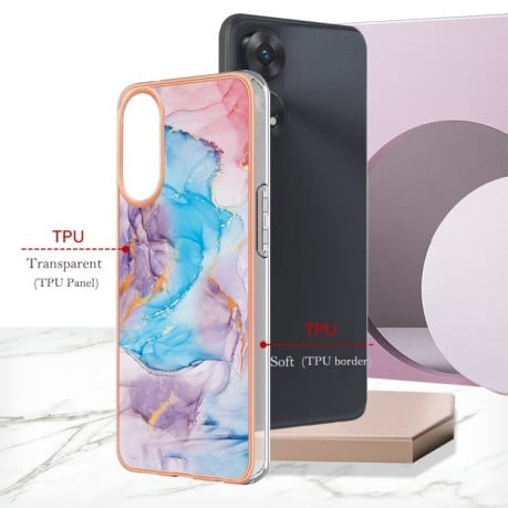 Противоударный чехол Electroplating IMD для OPPO Reno8 T 4G - Marble