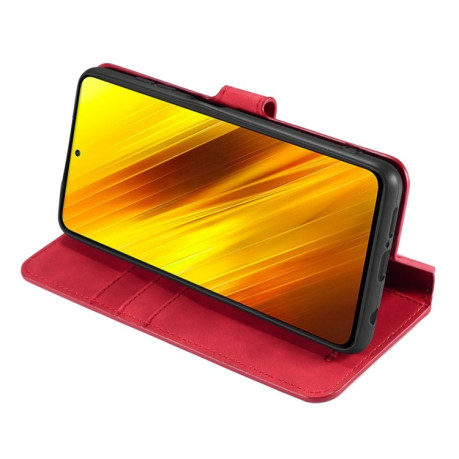 Чехол-книжка DG.MING Retro Oil Side на Xiaomi Poco X3 / Poco X3 Pro - красный