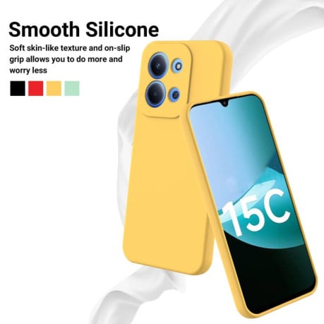 Силиконовый чехол Solid Color Liquid Silicone на Xiaomi Redmi 15C 4G / 5G 173.1mm /Poco C85- желтый