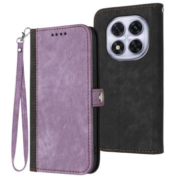 Чохол-книжка Side Buckle Double Fold Hand Strap Leather для Xiaomi Redmi Note 14 Pro 5G/Poco X7 - фіолетовий