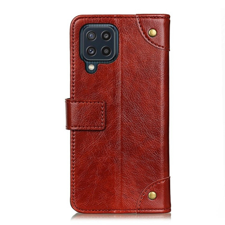 Чехол-книжка Copper Buckle Nappa Texture на Samsung Galaxy M32/A22 4G - коричневый