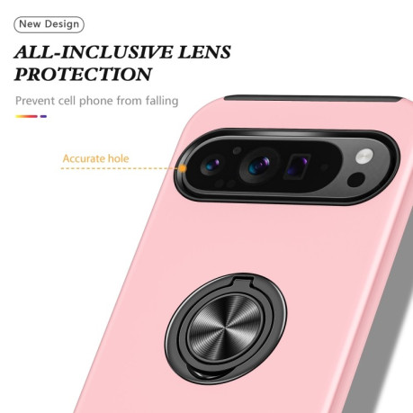Противоударный чехол HMC 360 Degree Rotating Holder для Google Pixel 9 Pro - розовое золото