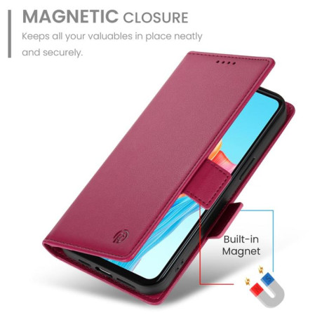Чохол-книжка Side Buckle Magnetic Frosted Leather для OPPO A5 PRO 5G - винно-червоний