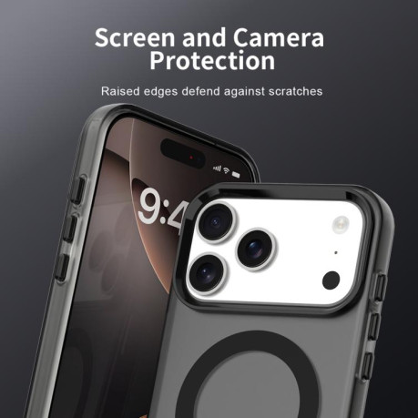 Противоударный чехол Candy Magsafe PC Hybrid TPU для iPhone 17 Pro - черный