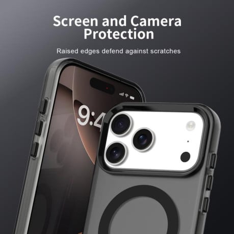 Чехол Candy с Magsafe гибрид на iPhone 17 Pro Max - черный
