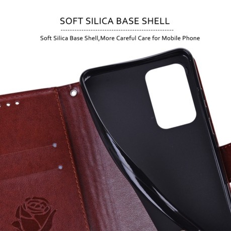 Чехол-книжка Rose Embossed для  Samsung Galaxy A03 Core - коричневый