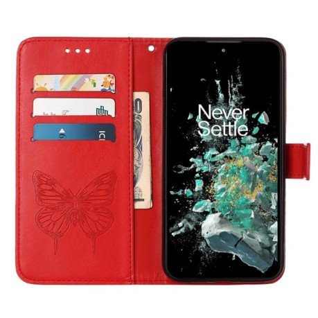 Чохол-книжка Embossed Butterfly для OnePlus 10T 5G/Ace Pro - червоний