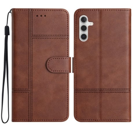 Чехол-книжка Cowhide Texture Stitching Leather на Samsung Galaxy A56 5G - кофейный