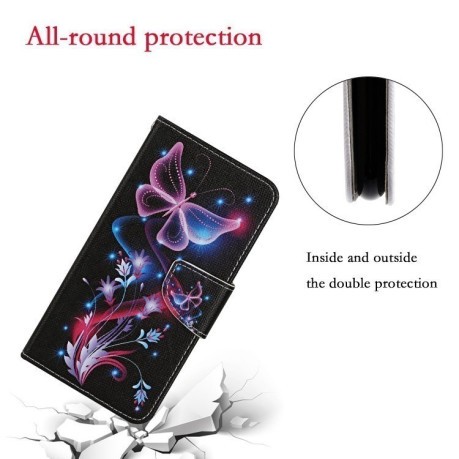 Чохол-книжка Colored Drawing Pattern для Samsung Galaxy S24 FE 5G - Butterfly
