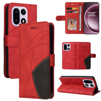 Чехол-книжка CaseNeo Splicing Dual Magnetic Buckle Leather на OnePlus 15 — красный