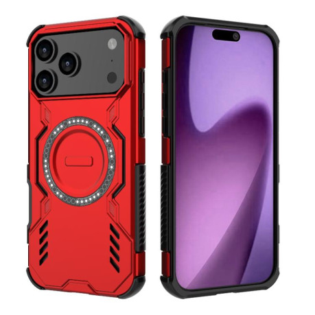 Противоударный чехол Butterfly Armor MagSafe Magnetic Ring Shockproo для iPhone 17 Pro Max - красный