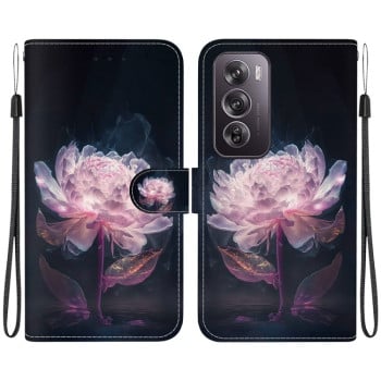 Чехол-книжка Colored Drawing Series на OPPO Reno 12 Pro 5G Global - Peony