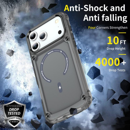 Противоударный чехол Skin Feel TPU + PC MagSafe Magnetic для iPhone 17 Pro - черный