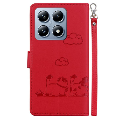 Чохол-книжка Cute Cats RFID Leather для Xiaomi 14T Pro - червоний