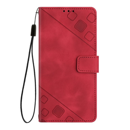 Чехол-книжка Skin-feel Embossed для Realme GT 7 Pro 5G - красный