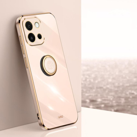 Противоударный чехол XINLI Straight Edge with Ring Holder для OnePlus 13T - розовый