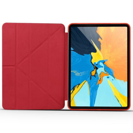 Чехол- книжка Solid Color Trid-fold + Deformation Viewing Stand на iPad Pro 11/2018/Air 10.9 2020- красный