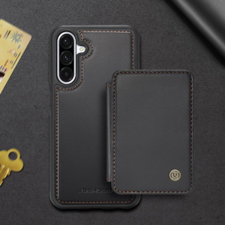 Чехол JEEHOOD J05 Business Magnetic Style RFID Leather для Samsung Galaxy A36 - черный