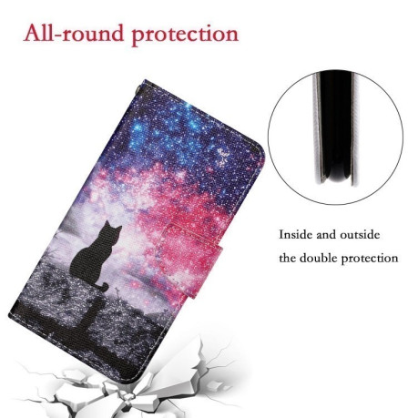 Чохол-книжка Colored Drawing Pattern для Samsung Galaxy S24 FE 5G - Cat