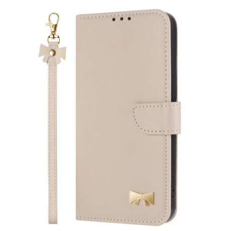 Чехол-книжка Metal Bow Leather для Xiaomi Redmi Note 14 4G 164.84mm- Apricot