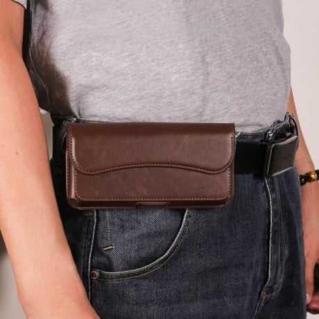 Универсальный чехол Belt Loop Cell  на диагонали до 7.2 с креплением на пояс и магнитной застежкой - коричневый