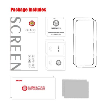 Комплект защитного Стекла ENKAY Full Glue High Aluminum-silicon для Motorola Moto G56 5G - черное