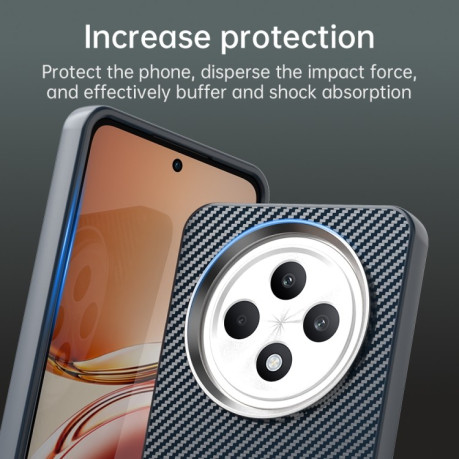 Ударозащитный чехол Carbon Fiber Series IMD на OPPO Reno12 F/12FS - синий