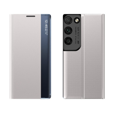 Чохол-книжка Clear View Standing Cover Samsung Galaxy S21 Ultra - сріблястий