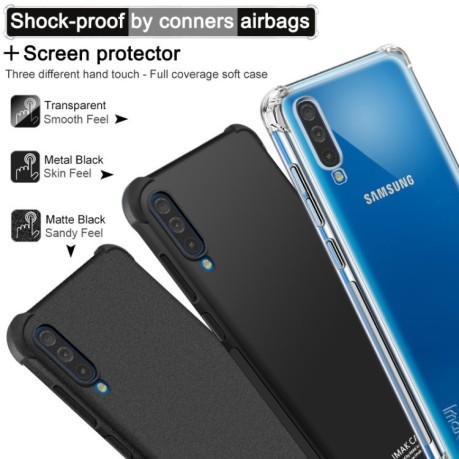 Противоударный чехол IMAK All-inclusive на Samsung Galaxy A70-черный матовый