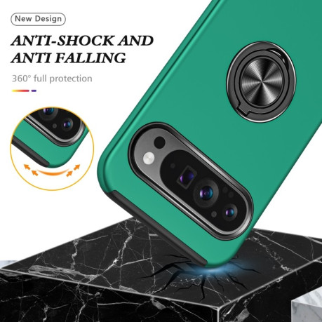 Противоударный чехол HMC 360 Degree Rotating Holder для Google Pixel 9 Pro - зеленый