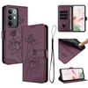 Чехол-книжка Escase с тиснением лотоса и шнурком на Realme C100 / C100i / C100x 4G — бордовый