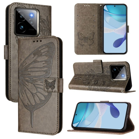 Чехол-книжка Embossed Butterfly для Realme GT7 Pro 5G - серый