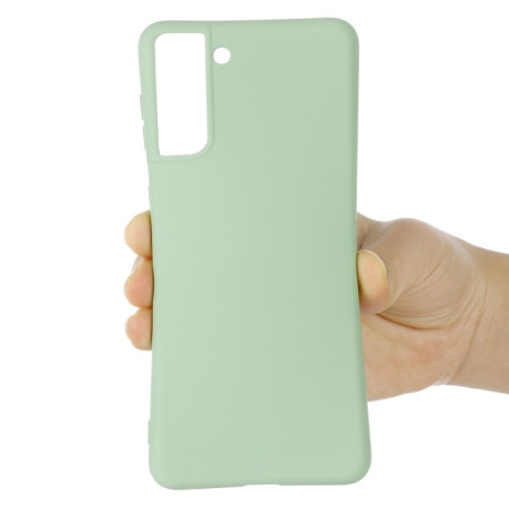 Силиконовый чехол Solid Color Liquid Silicone на Samsung Galaxy S21 FE - зеленый
