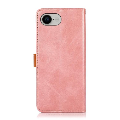 Чохол-книжка KHAZNEH Dual-color Cowhide для iPhone 16e - рожеве золото