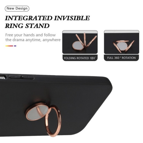 Противоударный чехол Matte with Ring Holder для Xiaomi 14T Pro - розовое золото