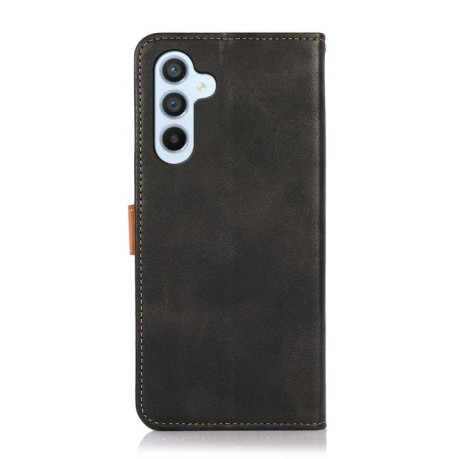 Чохол-книжка KHAZNEH Dual-color Cowhide для Samsung Galaxy M35 - чорний