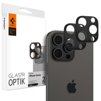 Комплект защитных стекол на камеру Spigen Optik.tR Camera Protector 2 pcs. для  iPhone 14 Pro / Pro Max / 15 Pro / Pro Max / 16 Pro / Pro Max - Black